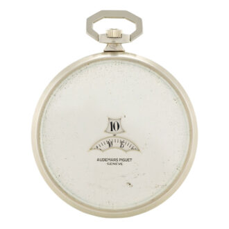Swiss white gold watch with jump hours and minutes Circa 1930