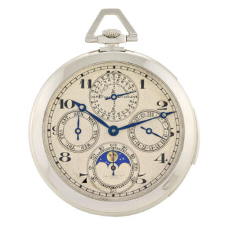 Rare Swiss complicated platinum keyless lever watch Circa 1920