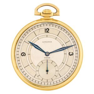 Swiss 18 carat gold open faced keyless lever watch Circa 1940