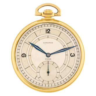 Swiss 18 carat gold open faced keyless lever watch Circa 1940