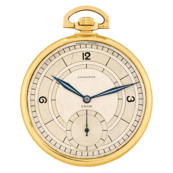 Swiss 18 carat gold open faced keyless lever watch Circa 1940