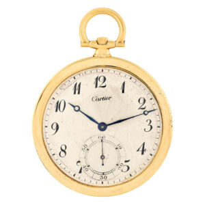 Thin Swiss 18K gold open faced lever pocket watch Circa 1920