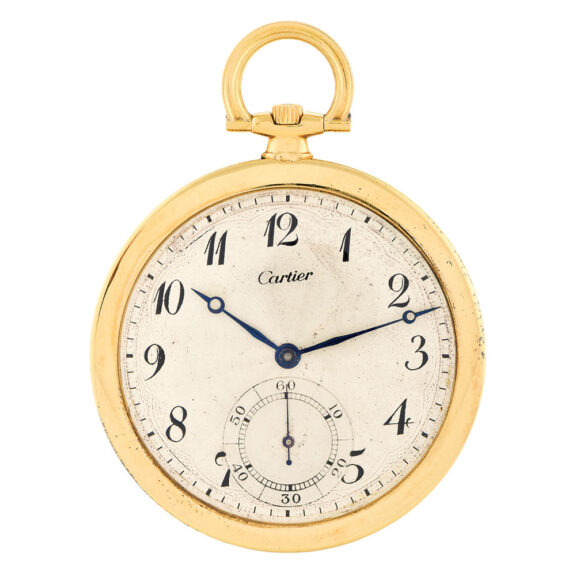 Thin Swiss 18K gold open faced lever pocket watch Circa 1920 Thin Swiss 18K gold open faced lever pocket watch Circa 1920