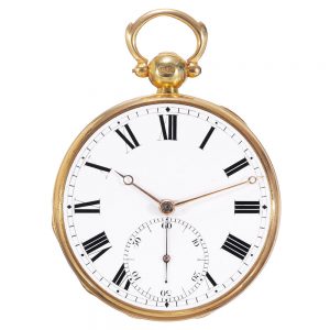 English gold open faced pocket chronometer Circa 1825-1826