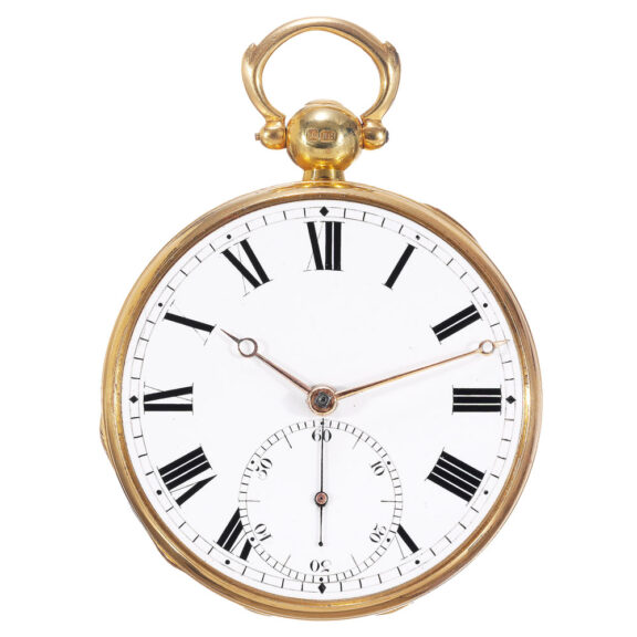 English gold open faced pocket chronometer Circa 1825-1826