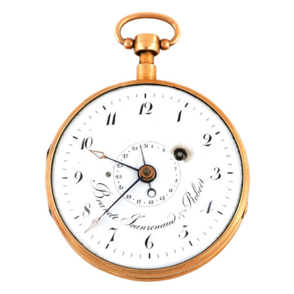 Swiss gold verge watch with date and repetition Circa 1800