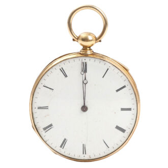 Swiss gold quarter repeating cylinder pocket watch Circa 1850