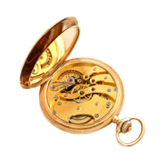 Swiss 14 carat gold hunting cased lever watch Circa 1919