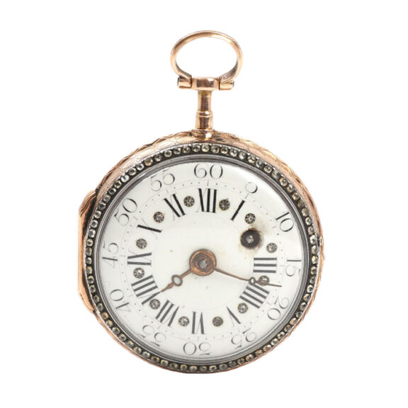 French gold open faced decorated lady's lever Circa 1900