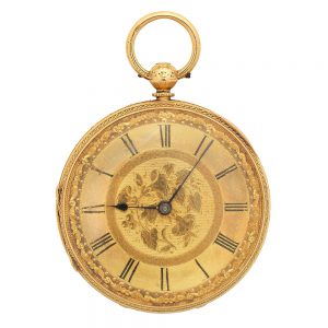 English gold open faced lever pocket watch Circa 1868