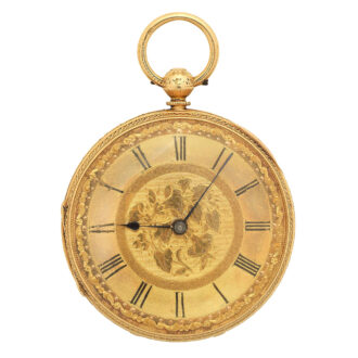 English gold open faced lever pocket watch Circa 1868