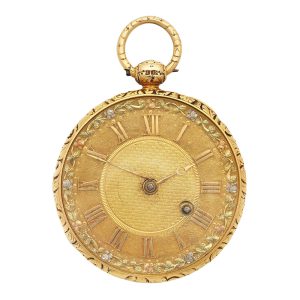 English gold key wind lever open face pocket watch Circa 1826