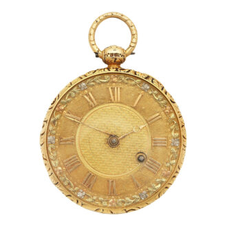 English gold key wind lever open face pocket watch Circa 1826