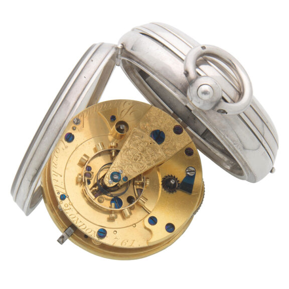An Engish silver key wind chronometer pocket watch Circa 1887
