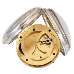 A fine silver German key wind cylinder pocket watch Circa 1800