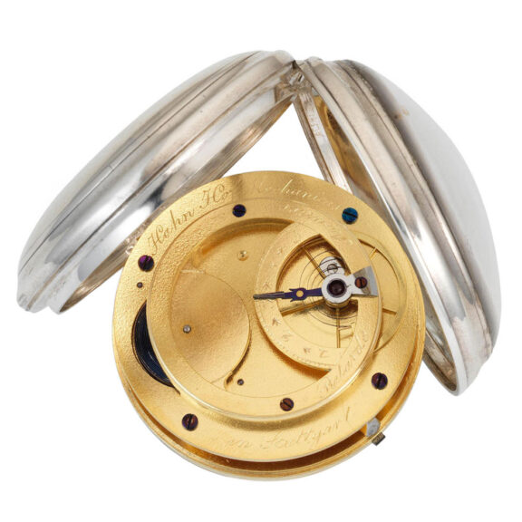 A fine silver German key wind cylinder pocket watch Circa 1800 A fine silver German key wind cylinder pocket watch Circa 1800