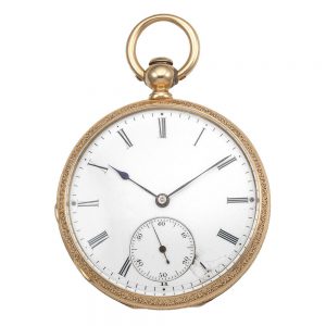 A Swiss 18 carat gold key wind lever pocket watch Circa 1830