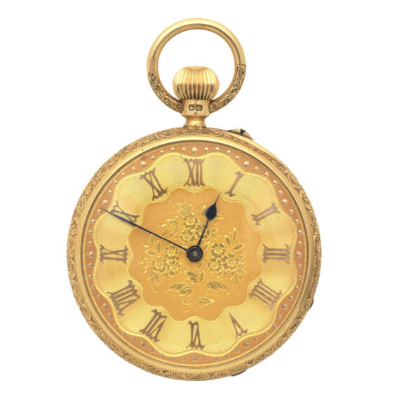 English 18k gold and enamel lever pocket watch Circa 1887