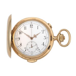Swiss gold minute repeating chronograph pocket watch Circa 1890