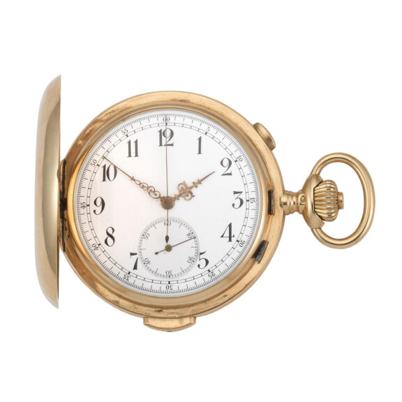 Swiss gold minute repeating chronograph pocket watch Circa 1890