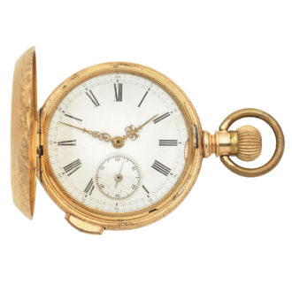 Swiss 14k gold quarter repeating erotic automaton Circa 1890