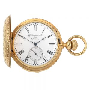 A gold English repeater with start/stop centre seconds Circa 1880