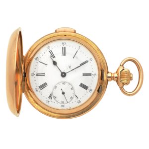 A Swiss gold lever minute repeating full hunter Circa 1900