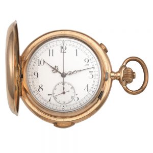 Swiss 14k gold quarter repeating lever chronograph Circa 1890