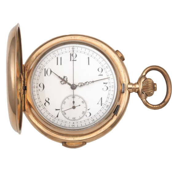 Swiss 14k gold quarter repeating lever chronograph Circa 1890