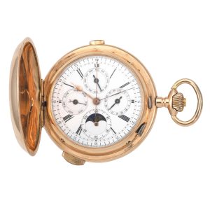 Swiss gold quarter repeating lever chronograph Circa 1900