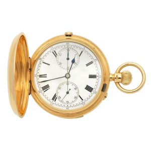English gold minute repeating chronograph watch Circa 1889