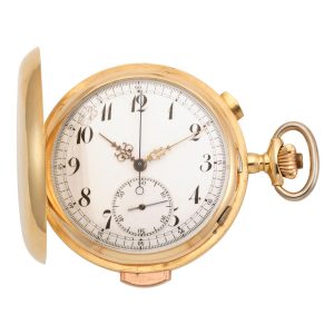A Swiss keyless wind quarter repeating chronograph Circa 1890