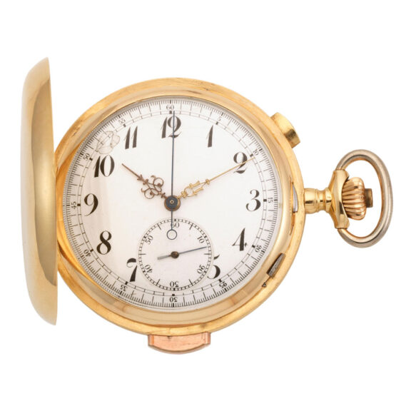 A Swiss keyless wind quarter repeating chronograph Circa 1890