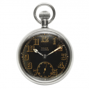 A stainless steel military lever pocket watch by Rolex Circa 1940