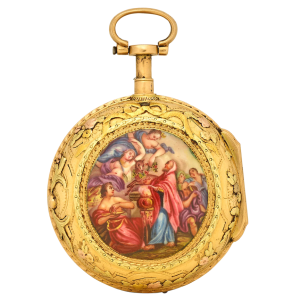 French gold and enamel quarter repeating verge Circa 1750-1775