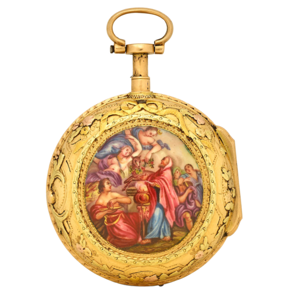 French gold and enamel quarter repeating verge Circa 1750-1775