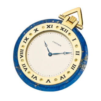 A fine French gold mounted lapis lazuli lever dress watch 1970's