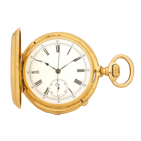 A fine Swiss rose gold minute repeating chronograph Circa 1882