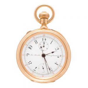 Swiss gold lever chronograph with register Circa 1875-1900