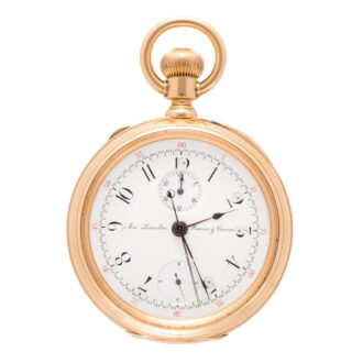Swiss gold lever chronograph with register Circa 1875-1900