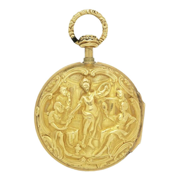 An English gold pair cased repeating pocket watch Circa 1740