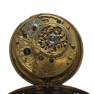 An English gold pair cased repeating pocket watch Circa 1740