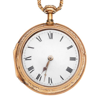 An English gold pair cased repeating pocket watch Circa 1740