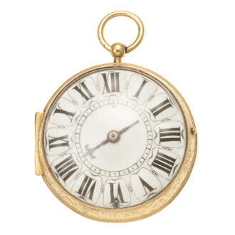 A French gilt metal pocket watch with mock pendulum Circa 1690