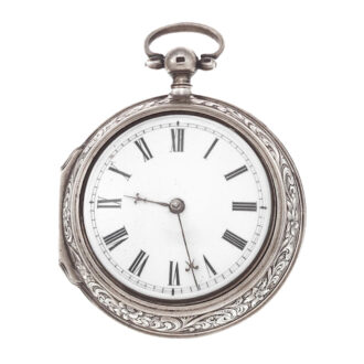 An English silver watch with 7 day verge escapement Circa 1742