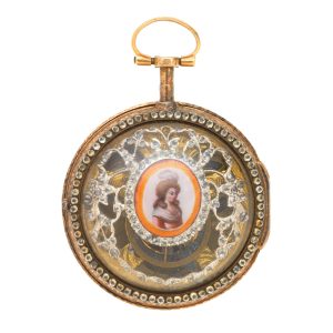 French gold and diamond set open work pocket watch Circa 1810