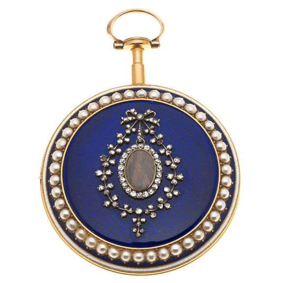 A fine English gold decorated open face pocket watch Circa 1790