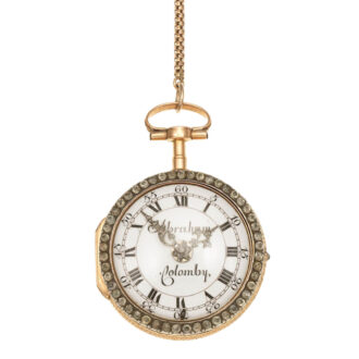 Gold and gilt metal pocket watch with enamel portrait Circa 1760