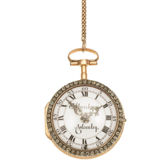 Gold and gilt metal pocket watch with enamel portrait Circa 1760 Gold and gilt metal pocket watch with enamel portrait Circa 1760