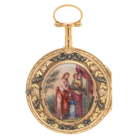 A French gold pocket watch with enamel decoration Circa 1800